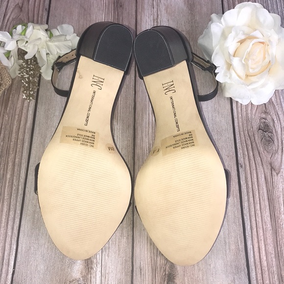 INC Black Heeled Sandals 8M - Picture 6 of 8